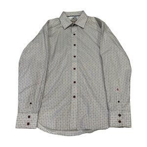 Robert Graham Shirt Mens Small Neutral Checkered Classic Long Sleeve Button Down